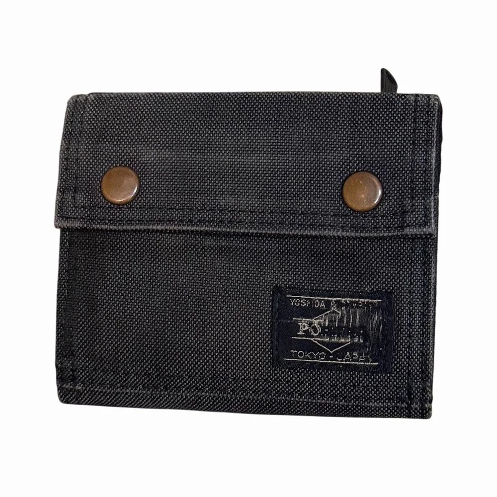 Porter Yoshida & Co. Smoky Bifold Wallet Unisex Black Zip